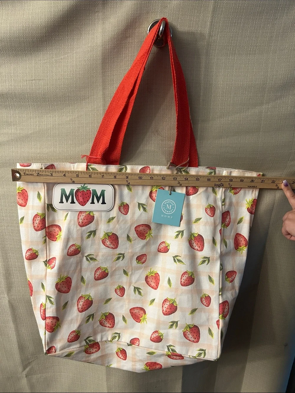Martha Stewart Canvas Tote Bag Strawberries